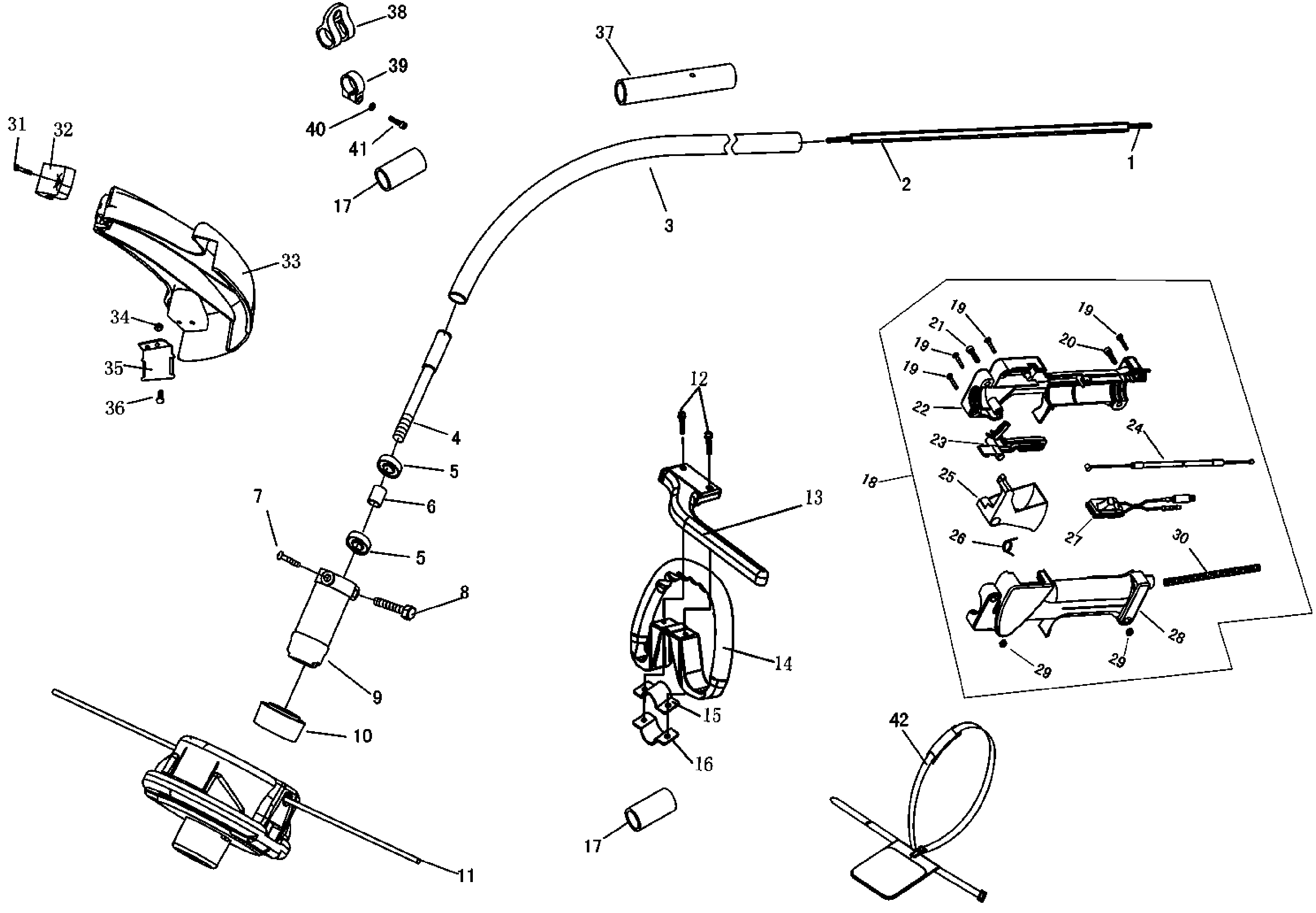 Default Diagram and Parts List for GST26-B3 Type 1 Black and Decker Trimmer
